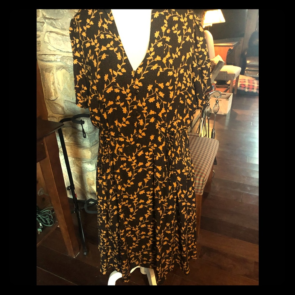 Black and yellow floral dress.